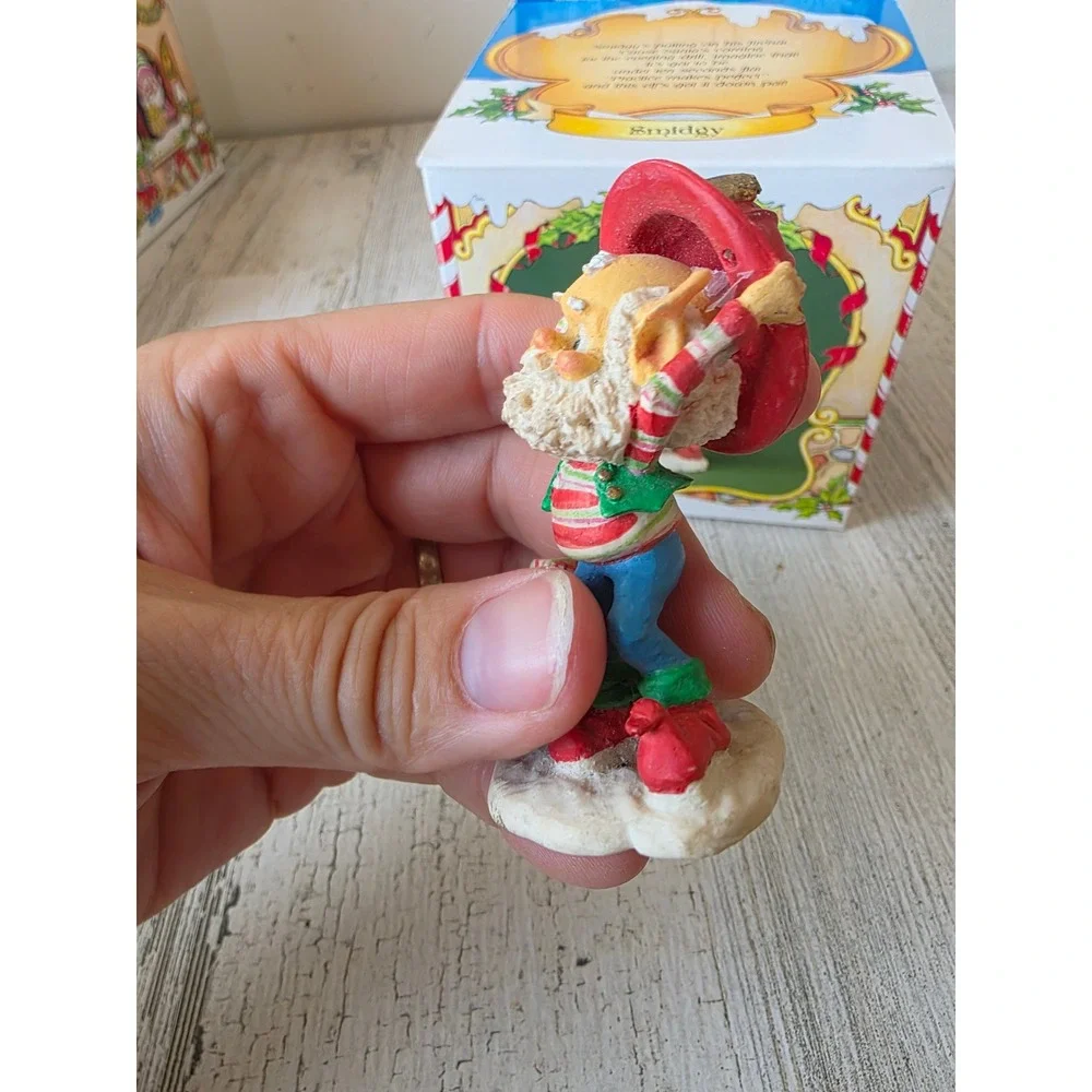 Vintage enesco sandi ziminicki smidgy firefighter Santa elf North Pole village